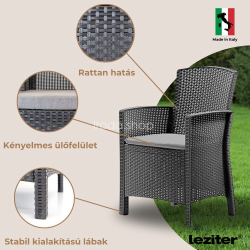 Lima műrattan karfás szék