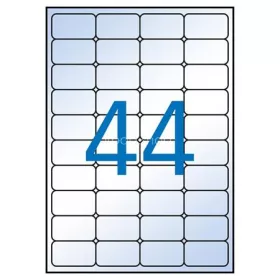   Etikett, 48,5x25,4 mm, poliészter, kerekített sarkú, APLI, átlátszó, 440 etikett/csomag