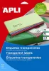 Etikett, 70x37 mm, poliészter, APLI, átlátszó, 240 etikett/csomag