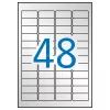 Etikett, 45,7x21,2 mm, poliészter, időjárásálló, kerekített sarkú, APLI, ezüst, 960 etikett/csomag
