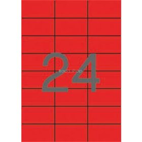 Etikett, 70x37 mm, színes, APLI, piros, 2400 etikett/csomag