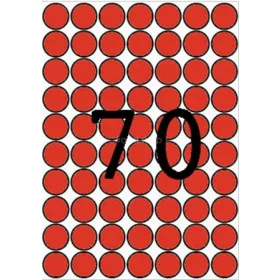   Etikett, 19 mm kör, színes, A5 hordozón, APLI, piros, 560 etikett/csomag