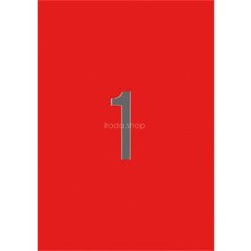 Etikett, 210x297 mm, színes, APLI, piros, 20 etikett/csomag