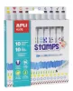 Filctoll készlet, nyomda, APLI Kids "Markers Duo Stamps", 10 különböző szín és minta