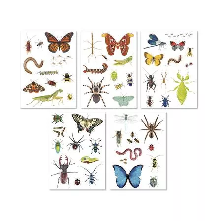 Matrica, újra felhasználható, 50 db, APLI Kids "Stickers", rovarok