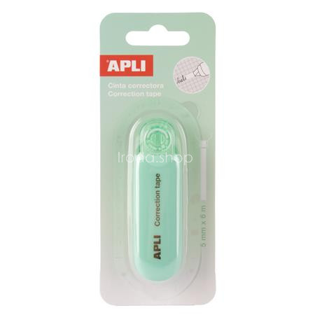 Hibajavító roller, nyomógombos, 5 mm x 6 m, APLI "Nordik", vegyes pasztell színek