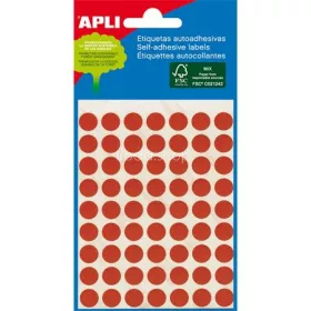   Etikett, 8 mm kör, kézzel írható, színes, APLI, piros, 288 etikett/csomag