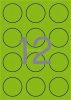 Etikett, 60 mm kör, színes, APLI, neon zöld, 240 etikett/csomag