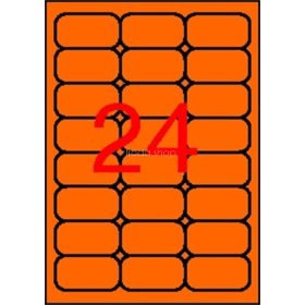   Etikett, 64x33,9 mm, színes, kerekített sarkú, APLI, neon narancs, 480 etikett/csomag