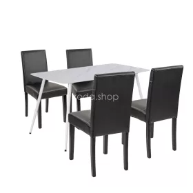 Megan 4+1 étkező garnitúra fehér-fekete