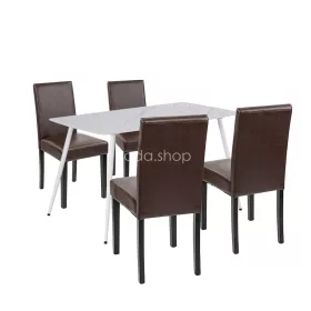 Megan 4+1 étkező garnitúra fehér-barna