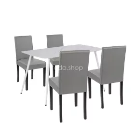 Megan 4+1 étkező garnitúra fehér-szürke