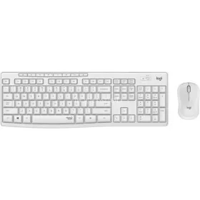   Egér- és billentyűzet készlet, vezeték nélküli, USB, LOGITECH, "MK295", piszkosfehér