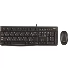  Egér- és billentyűzet készlet, vezetékes, USB, LOGITECH "MK120", fekete