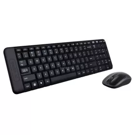   Egér- és billentyűzet készlet, vezeték nélküli, USB, HUN, LOGITECH "MK220", fekete