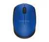 Egér, vezeték nélküli, optikai, közepes méret, USB, LOGITECH "M171", kék