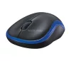 Egér, vezeték nélküli, optikai, közepes méret, USB, LOGITECH "M185", kék
