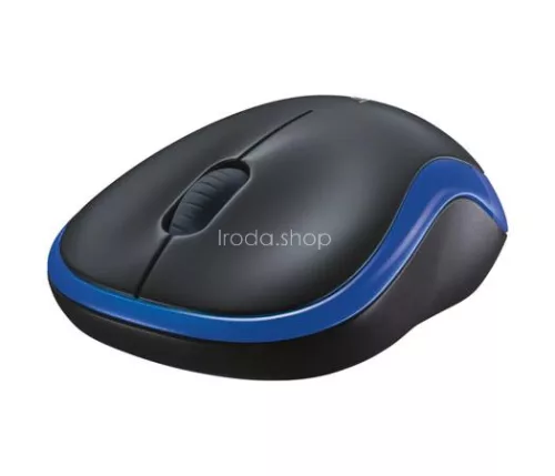 Egér, vezeték nélküli, optikai, közepes méret, USB, LOGITECH "M185", kék