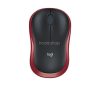 Egér, vezeték nélküli, optikai, közepes méret, USB, LOGITECH "M185", piros