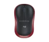 Egér, vezeték nélküli, optikai, közepes méret, USB, LOGITECH "M185", piros