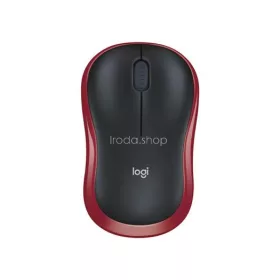   Egér, vezeték nélküli, optikai, közepes méret, USB, LOGITECH "M185", piros