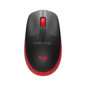  Egér, vezeték nélküli, optikai, USB, LOGITECH, "M190", piros