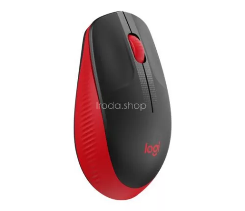 Egér, vezeték nélküli, optikai, USB, LOGITECH, "M190", piros