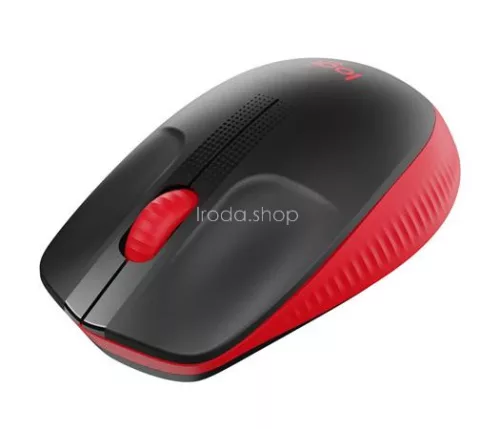 Egér, vezeték nélküli, optikai, USB, LOGITECH, "M190", piros