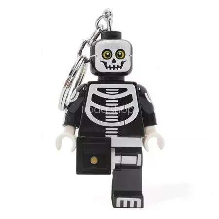 Kulcstartó, LED világítással, LEGO "Skeleton Guy"