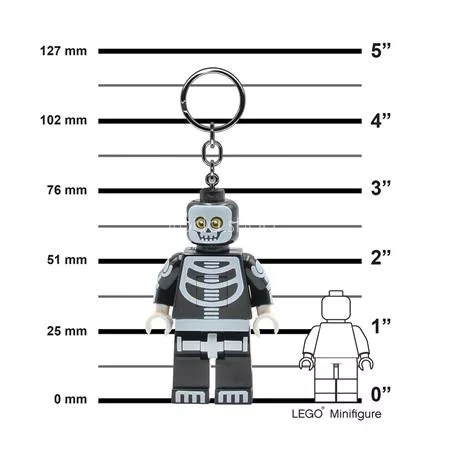 Kulcstartó, LED világítással, LEGO "Skeleton Guy"
