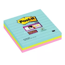   Öntapadó jegyzettömb, vonalas, 3x70 lap, 101x101 mm, 3M POSTIT "Super Sticky Cosmic", vegyes színek