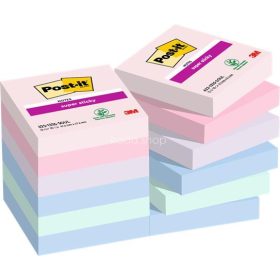   Öntapadó jegyzettömb, 48x48 mm, 12x90 lap, 3M POSTIT "Super Sticky Soulful", vegyes színek