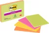 Öntapadó jegyzettömb, 152x101 mm, 4x45 lap, 3M POSTIT "Super Sticky", vegyes színek