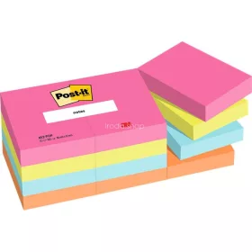   Öntapadó jegyzettömb, 38x51 mm, 12x100 lap, 3M POSTIT "Poptimistic", vegyes színek