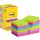 Öntapadó jegyzettömb, 76x76 mm, 12x90 lap, 3M POSTIT "Super Sticky", vegyes