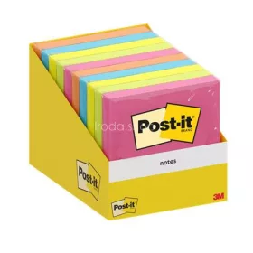   Öntapadó jegyzettömb, 76x76 mm, 100 lap, 3M POSTIT, vegyes szín