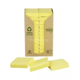   Öntapadó jegyzettömb, 38x51 mm, 24x100 lap, környezetbarát, 3M POSTIT, sárga