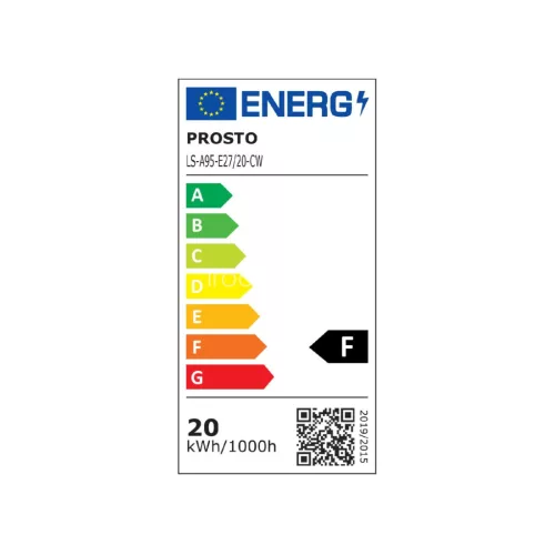 PROSTO LS-A95-E27-20-CW LED fényforrás, gömb, 20W, E27, 5000K