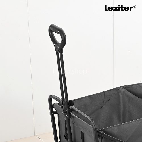 Összecsukható prémium kerti strandkocsi asztallal szürke