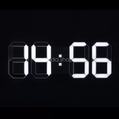 Home LTC 04 digitális, 3D LED ébresztőóra, 80 mm magas fehér kijelző, kitűnően leolvasható, háromféle fényerősség