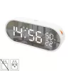 HOME LTC06 ébresztőóra, USB töltőkimenet, fehér kijelző, két ébresztési időpont, hőmérséklet és páratartalom mérés