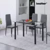 Riona 120 cm szögletes üveg étkezőasztal