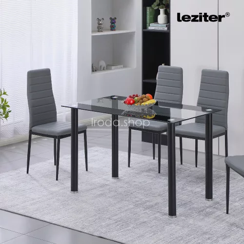 Riona 120 cm szögletes üveg étkezőasztal