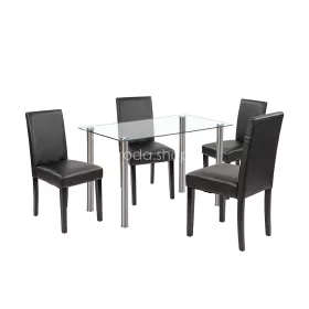 Karin 4+1 étkező garnitúra fehér-fekete