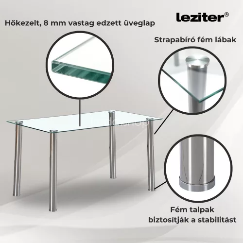 Karin 4+1 étkező garnitúra fehér-fekete