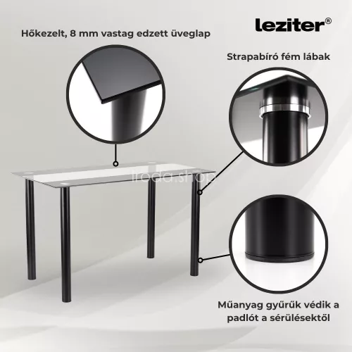 Denton 4+1 étkező garnitúra fehér-fekete