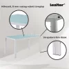 Ezra 120 cm szögletes üveg étkezőasztal
