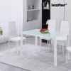 Ezra 140 cm szögletes üveg étkezőasztal