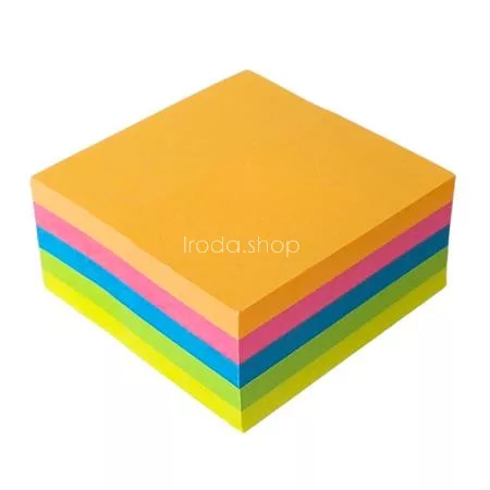 Öntapadó jegyzettömb, 50x50 mm, 250 lap, VICTORIA OFFICE, neon