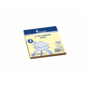   Öntapadó jegyzettömb, "Z", 75x75 mm, 100 lap, VICTORIA OFFICE, sárga